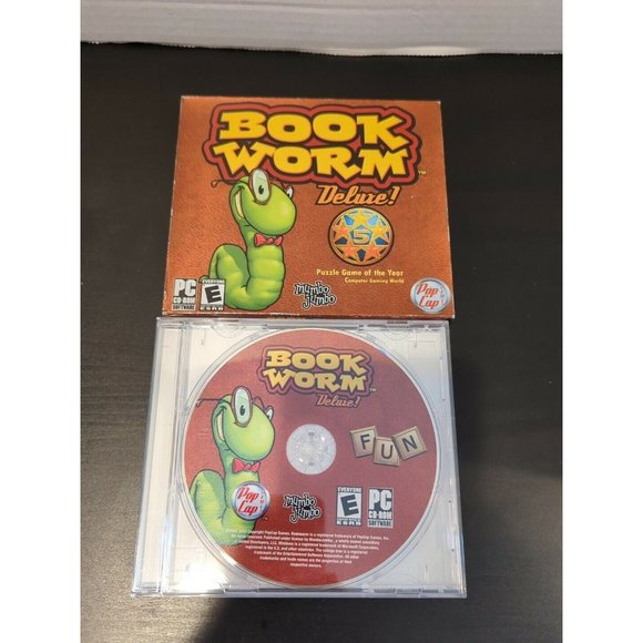 Book Worm Deluxe! Popcap (Windows PC CD-ROM)